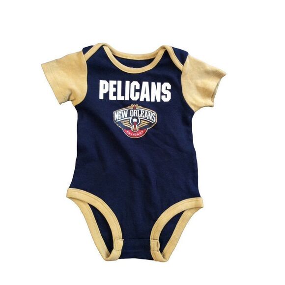 Nba Baby Boy 3 Piece Set Of Onesies 12 Months Grey Gold Navy White Cotton - Picture 3 of 8